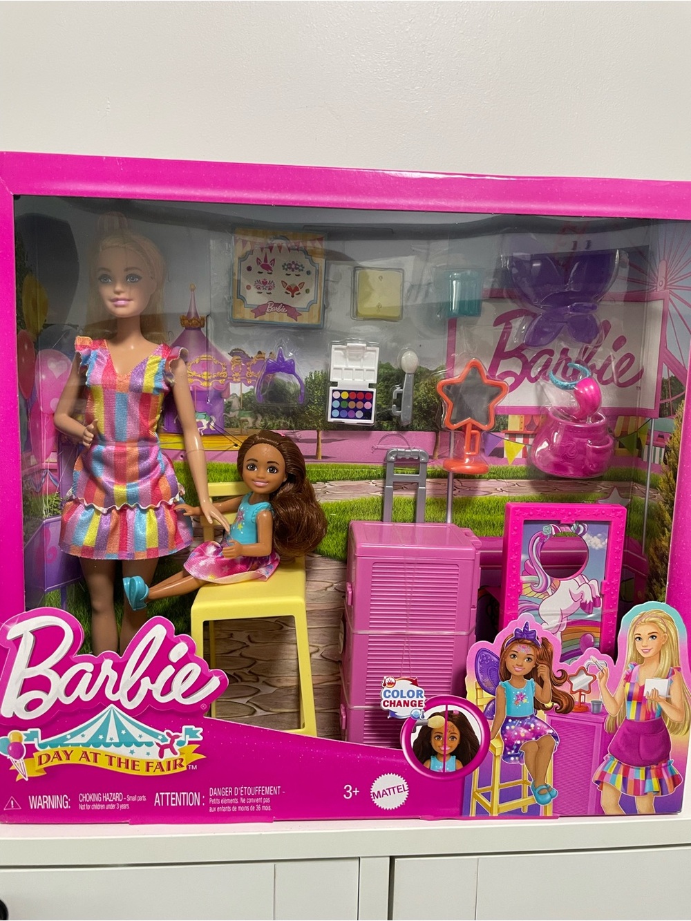 Barbie Colorful Striped Dress Playset with Pink Accessories